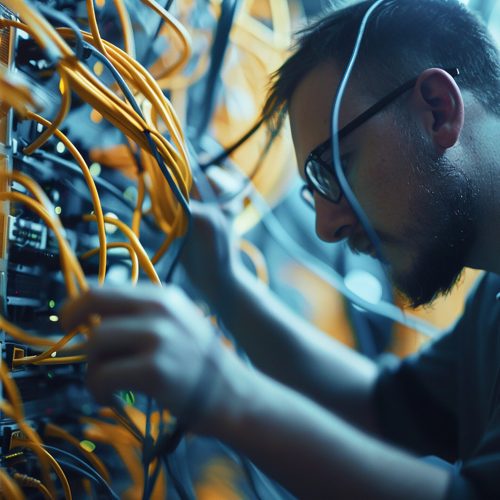 dramatic-composition-capturing-contrast-cold-metallic-surfaces-server-rack